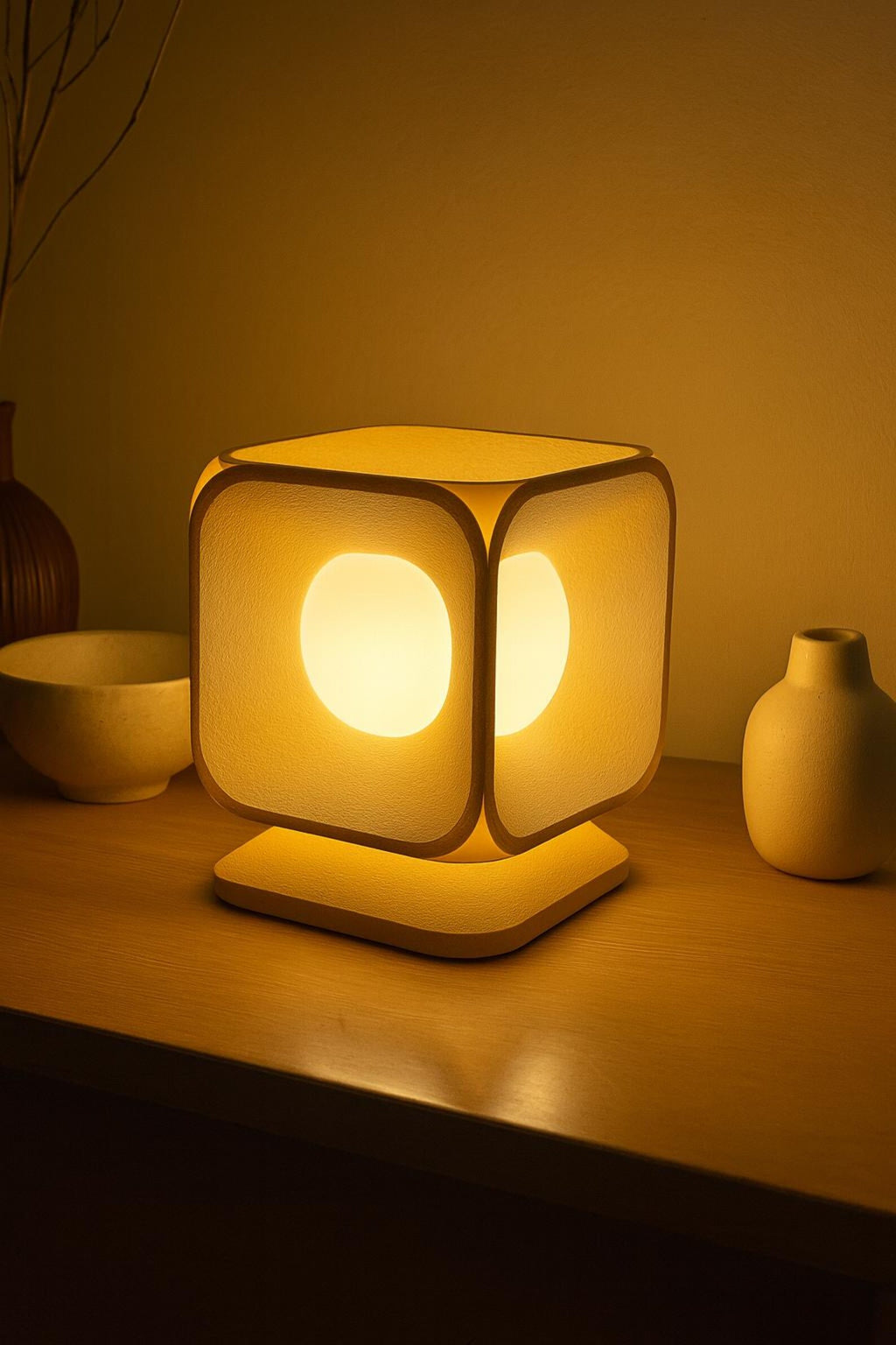 Sculptural Table Lamp: Minimalist Geometric Modern Lighting