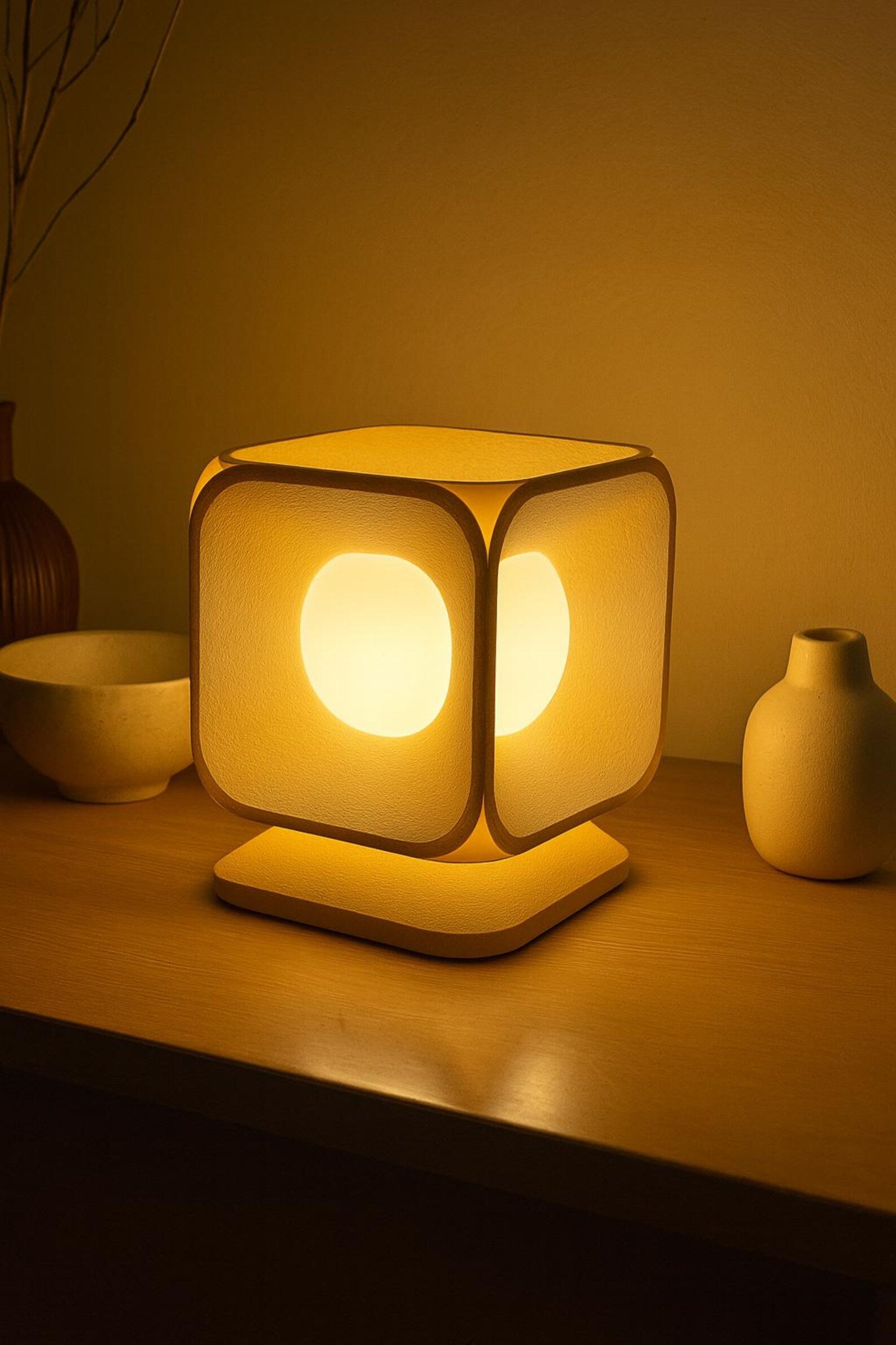 Sculptural Table Lamp: Minimalist Geometric Modern Lighting