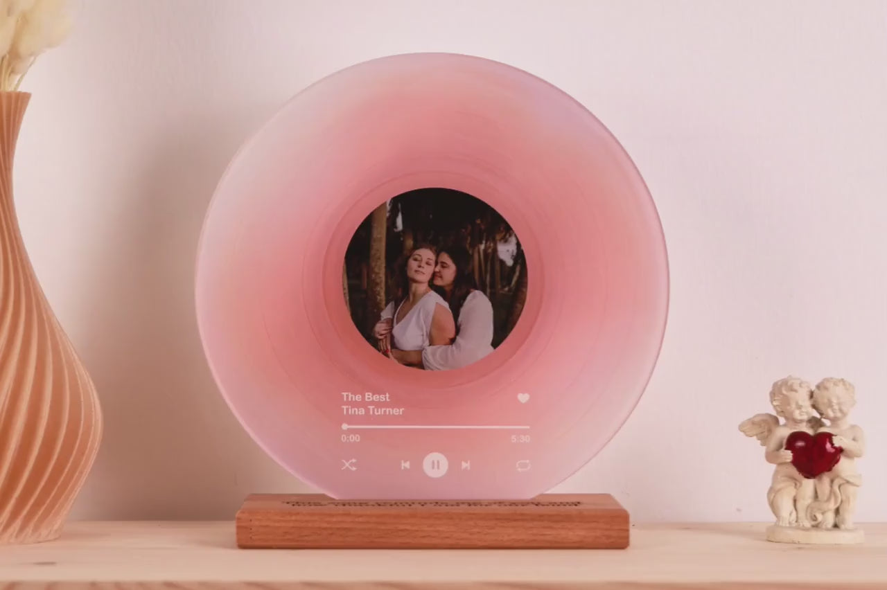 🎵Personalized Vinyl Record with Photo - Acrylic Song Plaque - Anniversary Gift for Friends - Birthday Gift for Her Him